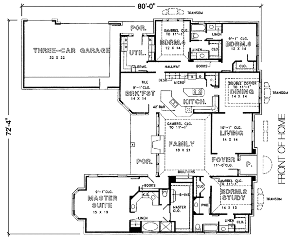 Architectural House Design - Country Floor Plan - Main Floor Plan #974-29