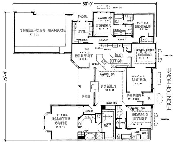 House Plan Design - Country Floor Plan - Main Floor Plan #974-29