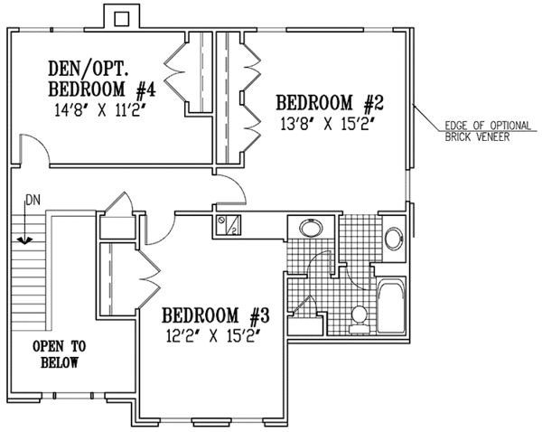 Architectural House Design - European Floor Plan - Upper Floor Plan #953-69