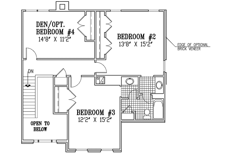 Home Plan - Floor Plan - Upper Floor for European House Plan #953-69 - 3 bed, 2.5 bath