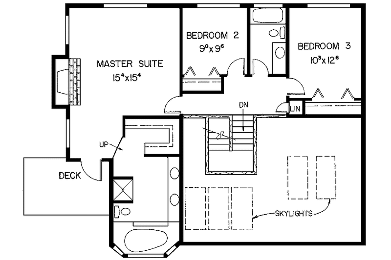 Home Plan - Floor Plan - Upper Floor for Ranch House Plan #60-904 - 4 bed, 3 bath