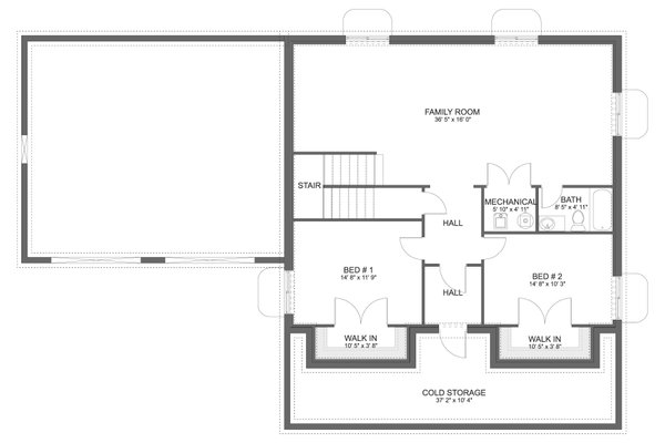 Home Plan - Farmhouse Floor Plan - Lower Floor Plan #1060-401