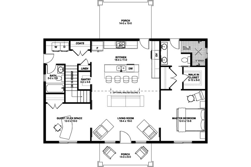 Dream House Plan - Floor Plan - Other Floor for Farmhouse House Plan #126-238 - 2 bed, 2 bath