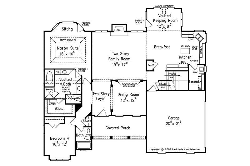 House Blueprint - Floor Plan - Main Floor for Country House Plan #927-885 - 4 bed, 3 bath
