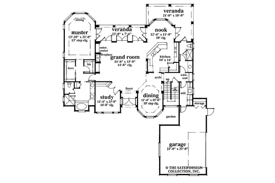 Floor Plan - Main Floor for Traditional House Plan #930-43 - 3 bed, 3 bath