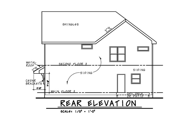 Dream House Plan - Exterior - Rear Elevation for Traditional House Plan #20-2517 - 4 bed, 3.5 bath