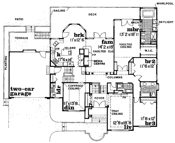 House Plan Design - Mediterranean Floor Plan - Upper Floor Plan #47-869