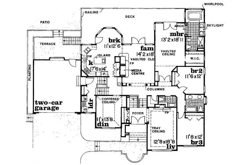 Home Plan - Floor Plan - Upper Floor for Mediterranean House Plan #47-869 - 3 bed, 2.5 bath