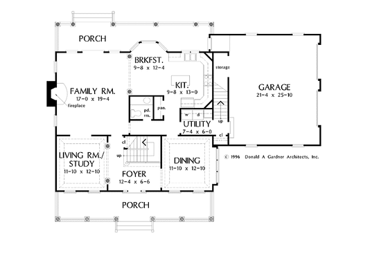 Floor Plan - Main Floor for Classical House Plan #929-383 - 4 bed, 2.5 bath