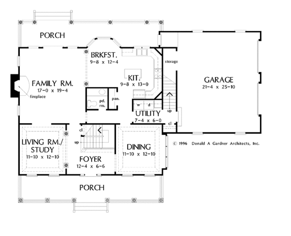 Classical Floor Plan - Main Floor Plan #929-383