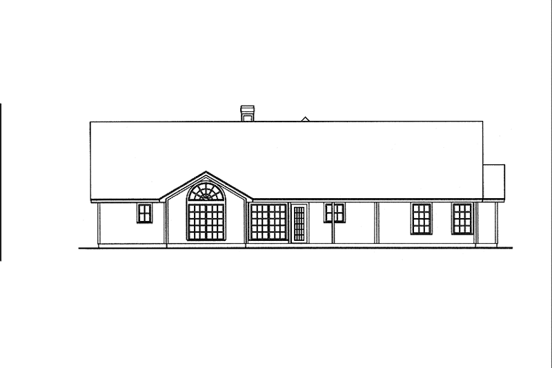 Dream House Plan - Exterior - Rear Elevation for Ranch House Plan #42-599 - 4 bed, 2 bath
