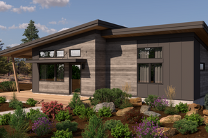 Exterior - Front Elevation 1 for Modern House Plan #895-143 - 1 bed, 1 bath