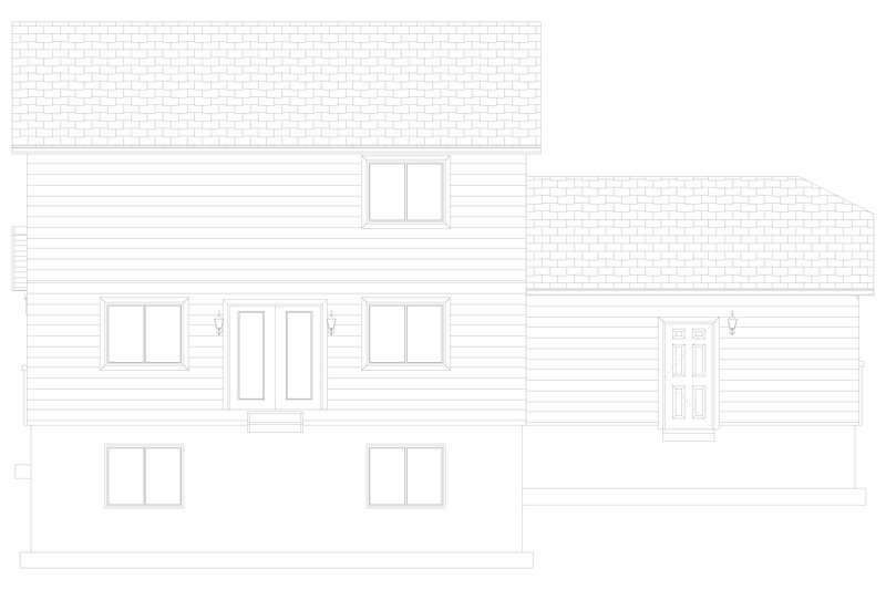House Blueprint - Exterior - Rear Elevation 3 for Traditional House Plan #1060-440 - 3 bed, 2.5 bath