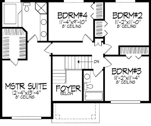 House Plan Design - Tudor Floor Plan - Upper Floor Plan #51-746