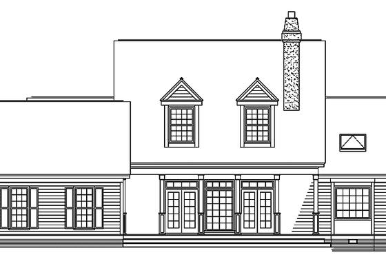 Exterior - Rear Elevation for Country House Plan #929-458 - 4 bed, 3 bath
