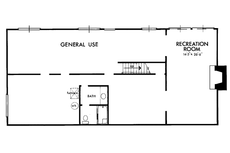Dream House Plan - Floor Plan - Lower Floor for Contemporary House Plan #320-790 - 3 bed, 2 bath