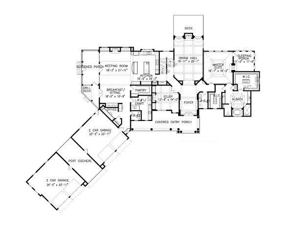 Architectural House Design - Traditional Floor Plan - Main Floor Plan #54-538