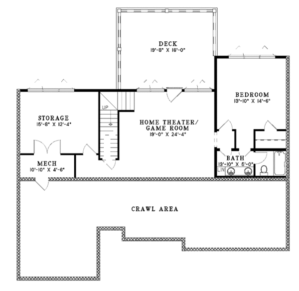Home Plan - Country Floor Plan - Lower Floor Plan #17-3288