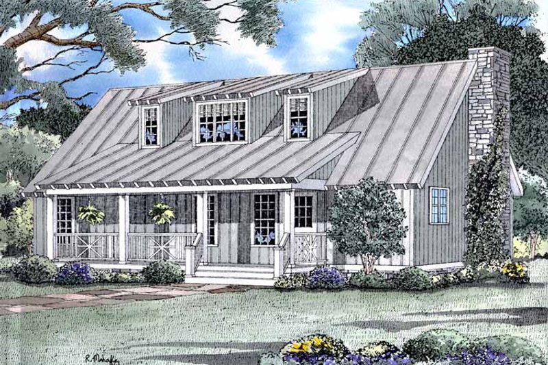 House Blueprint - Country Exterior - Front Elevation Plan #17-3177