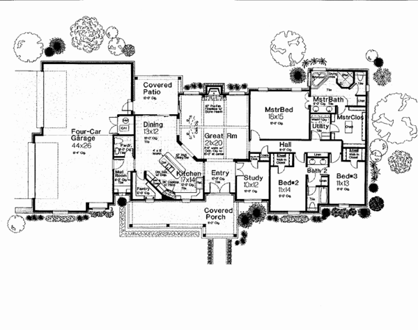 Architectural House Design - Craftsman Floor Plan - Main Floor Plan #310-1253