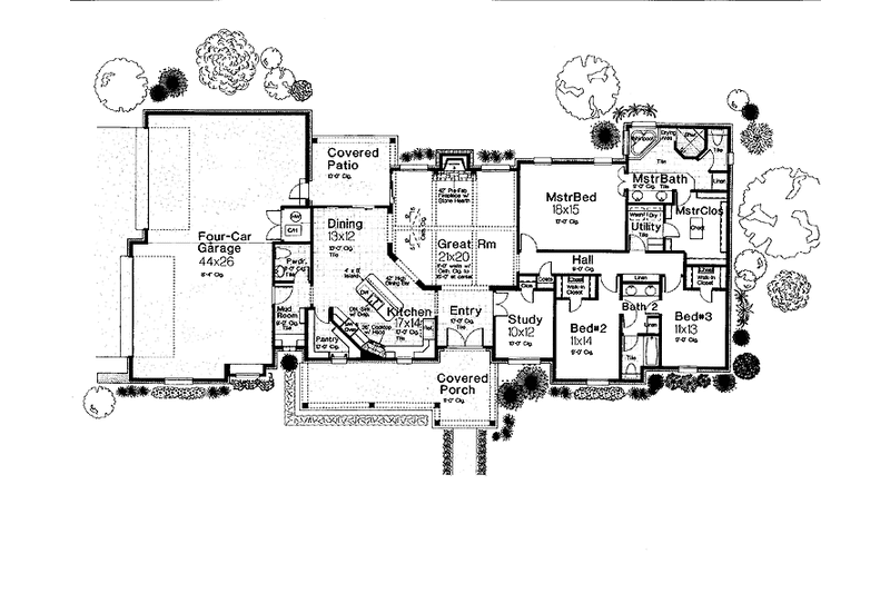 Home Plan - Floor Plan - Main Floor for Craftsman House Plan #310-1253 - 3 bed, 2.5 bath