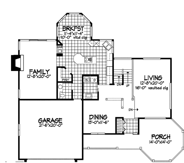 Architectural House Design - Country Floor Plan - Main Floor Plan #320-938