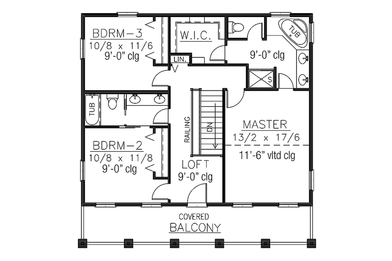Dream House Plan - Floor Plan - Upper Floor for Classical House Plan #1037-25 - 3 bed, 2.5 bath