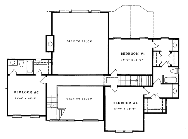 House Plan Design - Traditional Floor Plan - Upper Floor Plan #429-112