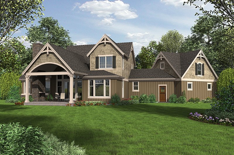 Architectural House Design - Exterior - Rear Elevation 1 for Craftsman House Plan #48-923 - 3 bed, 3.5 bath