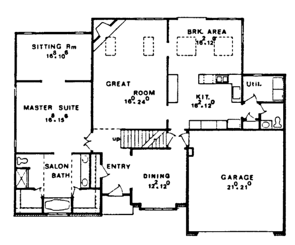 Dream House Plan - Tudor Floor Plan - Main Floor Plan #405-287