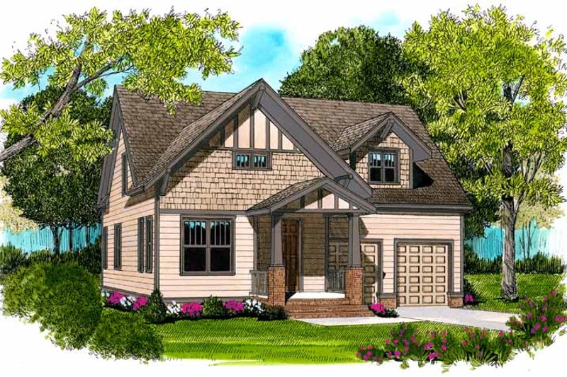 House Blueprint - Craftsman Exterior - Front Elevation Plan #413-895