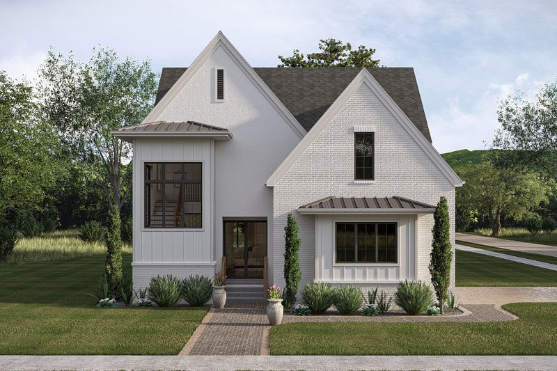 House Blueprint - Exterior - Front Elevation 3 for Cottage House Plan #455-819 - 4 bed, 3.5 bath