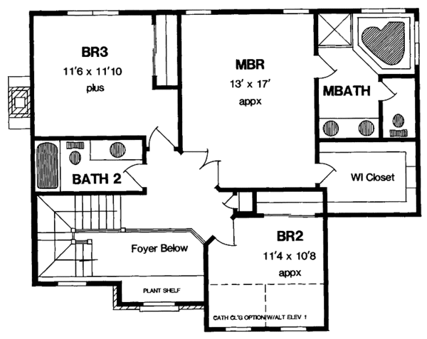 Architectural House Design - Colonial Floor Plan - Upper Floor Plan #316-167