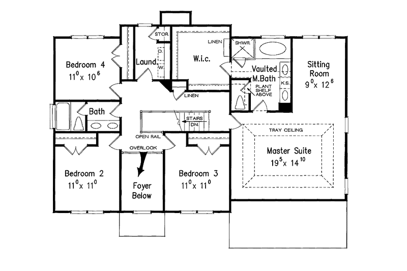 Home Plan - Floor Plan - Upper Floor for Classical House Plan #927-686 - 5 bed, 3 bath