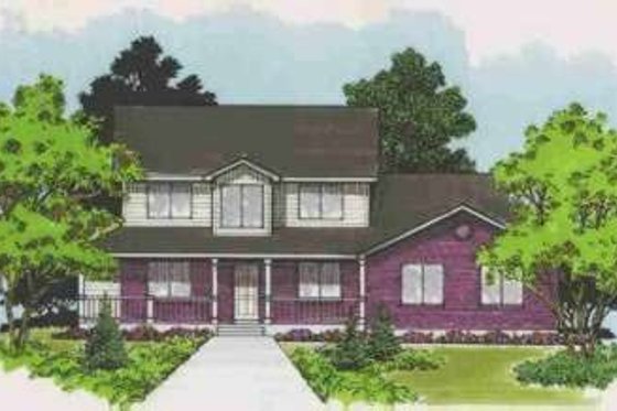 Exterior - Front Elevation for Country House Plan #308-139 - 3 bed, 2.5 bath