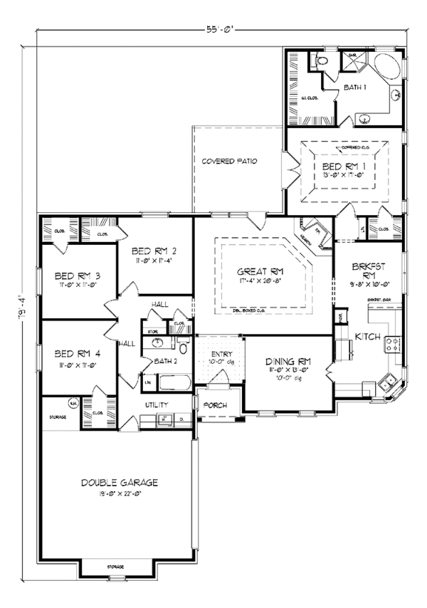 Architectural House Design - Cottage Floor Plan - Main Floor Plan #42-637