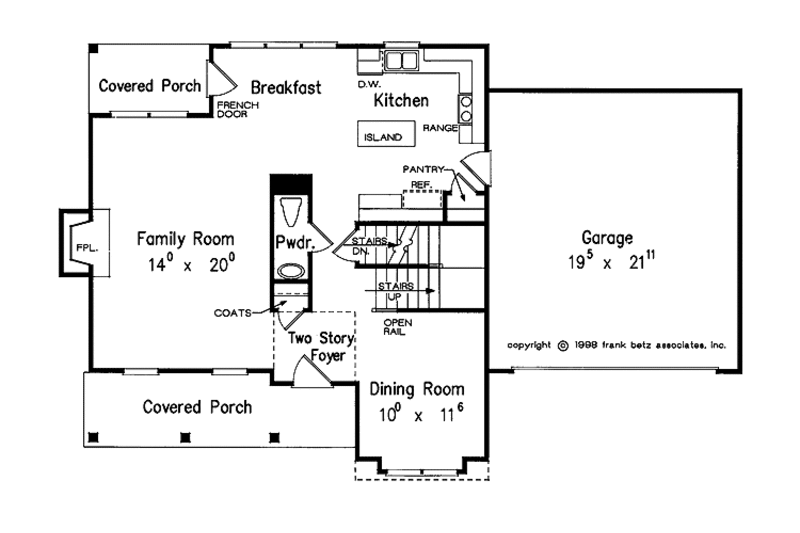 Dream House Plan - Floor Plan - Main Floor for Country House Plan #927-782 - 3 bed, 2.5 bath