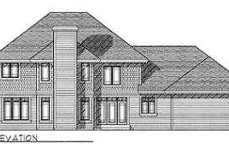Dream House Plan - Exterior - Rear Elevation for Prairie House Plan #70-481 - 4 bed, 3.5 bath