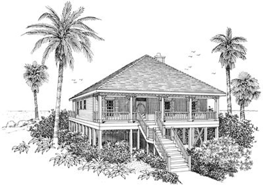 Watercolor Hand Drawn Spile Beach House Stock Illustration - Download Image  Now - Beach House, Illustration, Sketch - iStock
