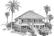 Beach Style House Plan - 4 Beds 2 Baths 1520 Sq/Ft Plan #37-135 