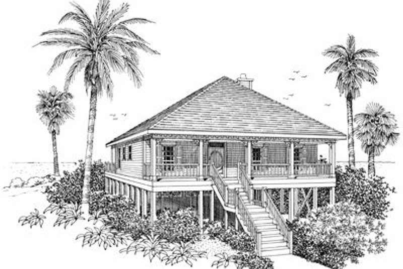 Home Plan - Beach Exterior - Front Elevation Plan #37-135