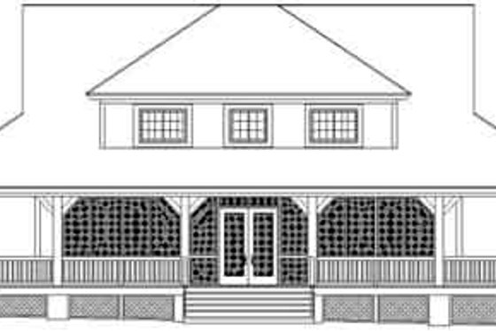 Exterior - Rear Elevation for European House Plan #81-739 - 3 bed, 2.5 bath