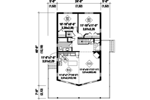 Floor Plan - Main Floor for Ranch House Plan #25-4359 - 2 bed, 1 bath