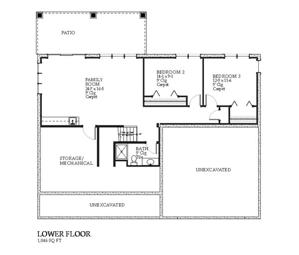 Home Plan - Traditional Floor Plan - Lower Floor Plan #901-109
