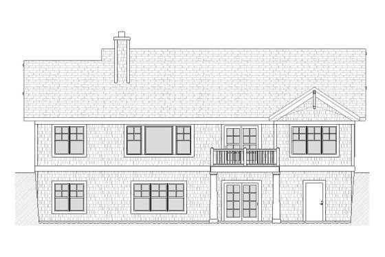 Exterior - Rear Elevation for Ranch House Plan #901-53 - 4 bed, 3 bath