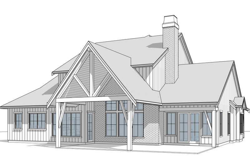Dream House Plan - Exterior - Rear Elevation 3 for Farmhouse House Plan #1114-11 - 4 bed, 3.5 bath