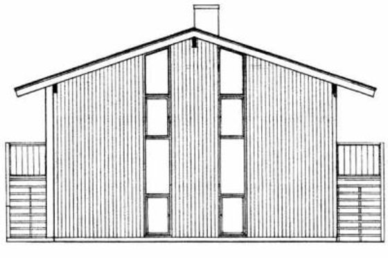 Exterior - Rear Elevation for Modern House Plan #72-350 - 4 bed, 2 bath