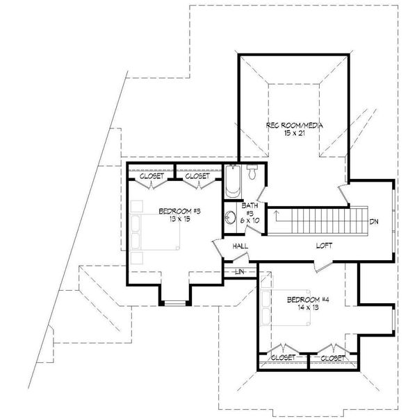 European Floor Plan - Upper Floor Plan #932-5
