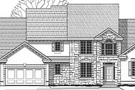 Exterior - Front Elevation for Traditional House Plan #67-697 - 4 bed, 3.5 bath