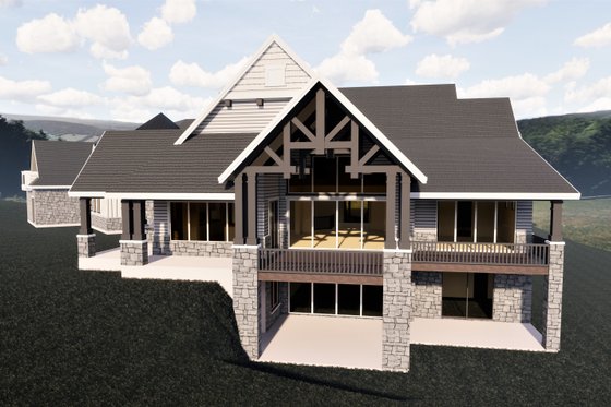 Exterior - Rear Elevation for Craftsman House Plan #920-98 - 6 bed, 6 bath